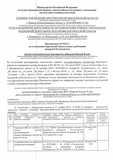 Предписание МЧС