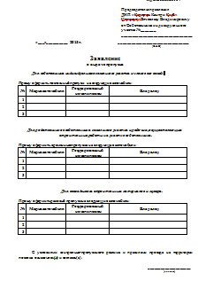 Заявление на выдачу пропуска